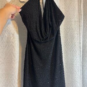 Elegant Black Halter Dress